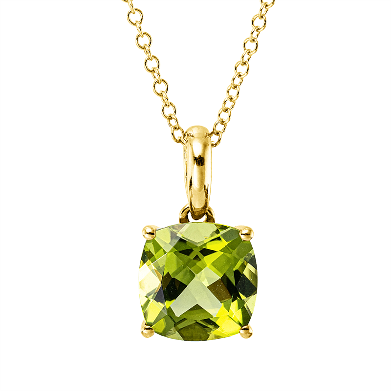 Collier mit Peridot  aus 750/-18 Karat Gelbgold  