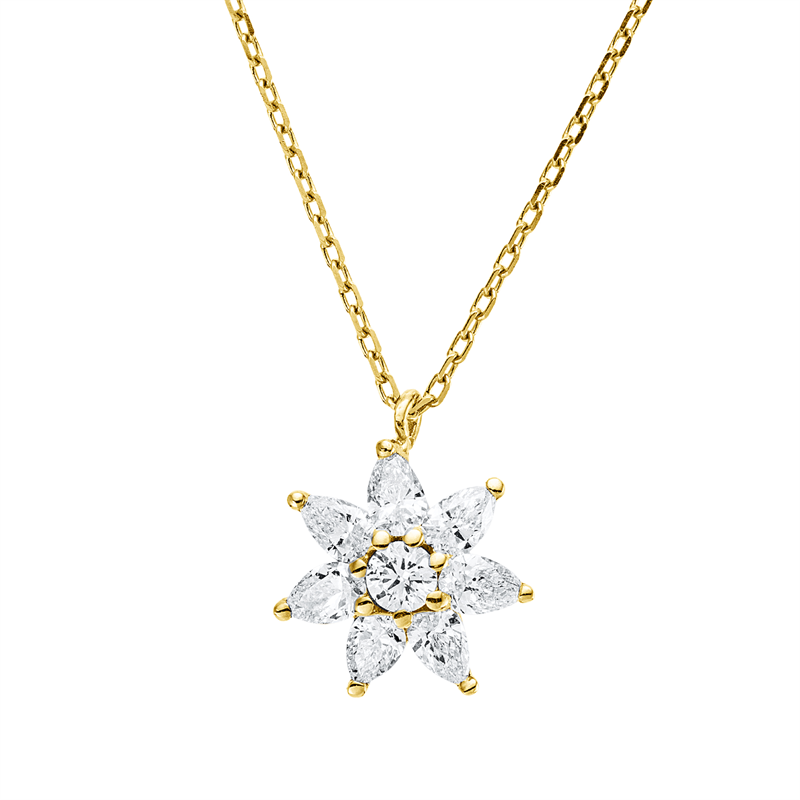 Collier    aus 750/-18 Karat Gelbgold mit 8 Diamanten 0