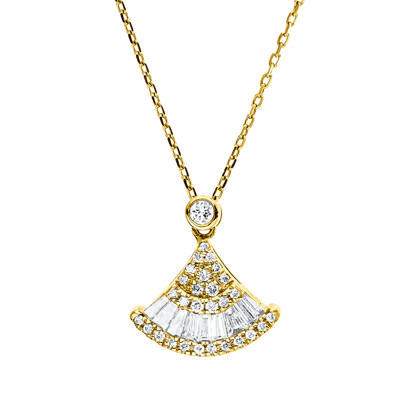 Collier    aus 750/-18 Karat Gelbgold mit 38 Diamanten 0