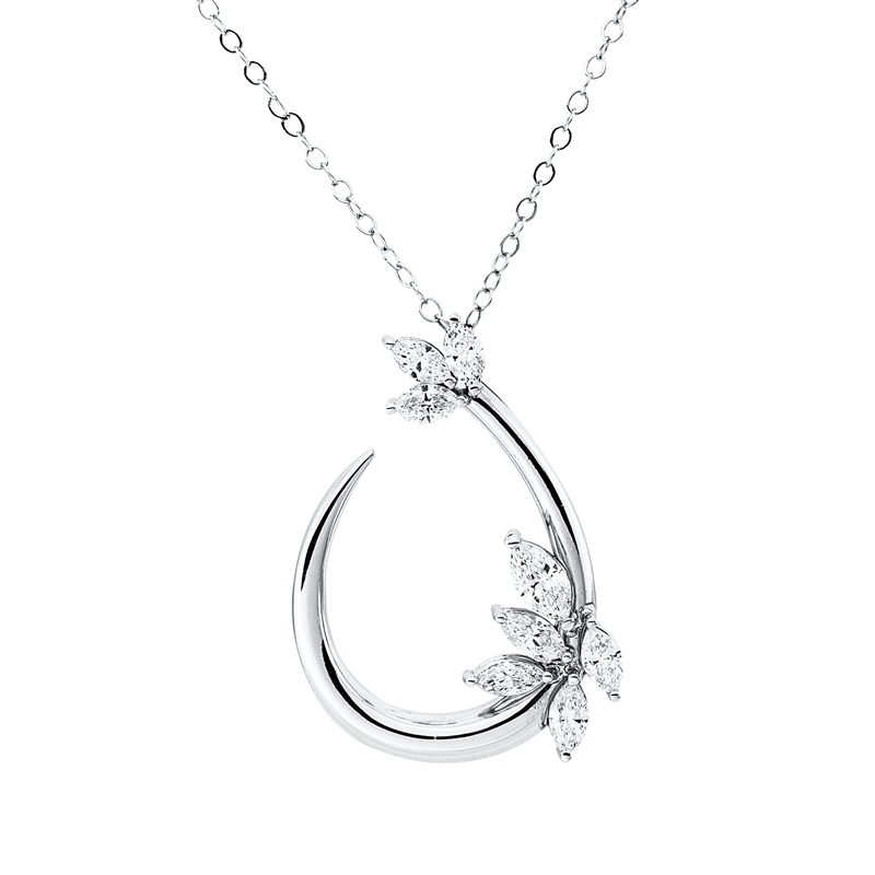 Collier    aus 750/-18 Karat Weißgold mit 8 Diamanten 1