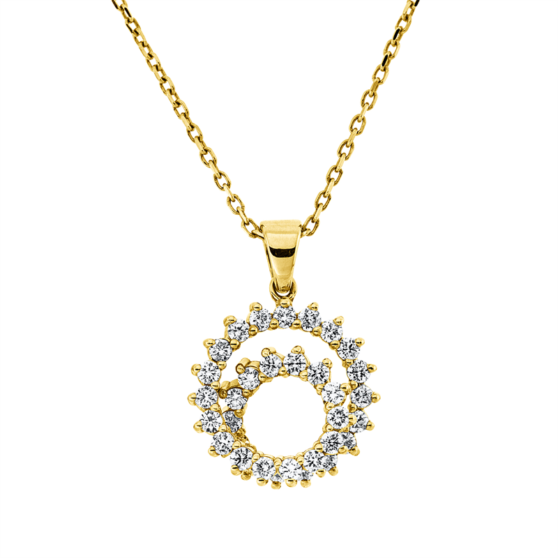 Collier    aus 750/-18 Karat Gelbgold mit 33 Diamanten 0