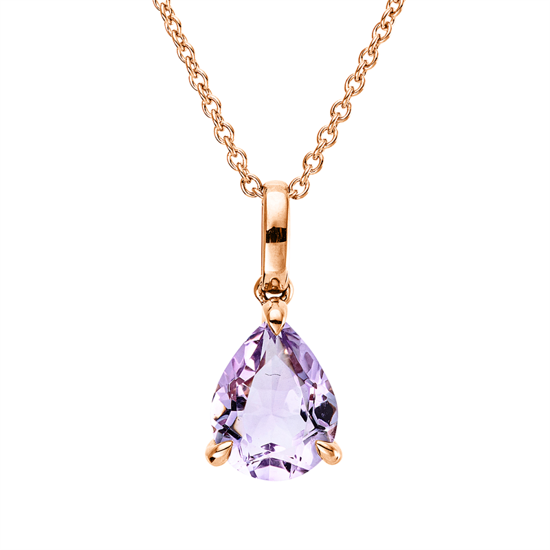 Collier mit Amethyst  aus 750/-18 Karat Rotgold  