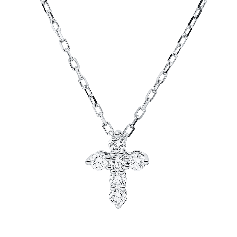Collier    aus 750/-18 Karat Weißgold mit 6 Diamanten 0