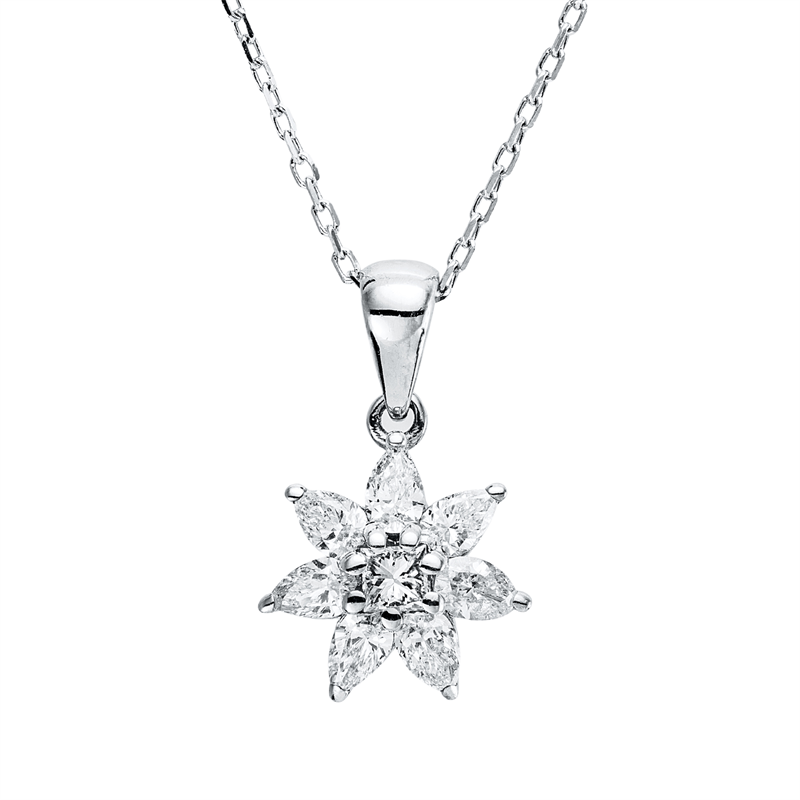 Collier    aus 750/-18 Karat Weißgold mit 7 Diamanten 0