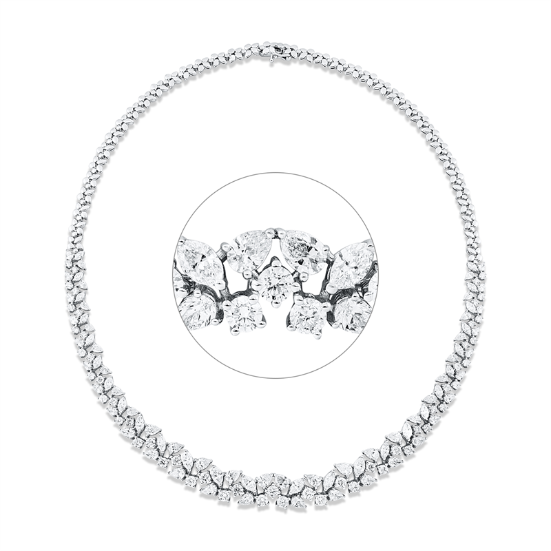 Collier    aus 750/-18 Karat Weißgold mit 129 Diamanten 11