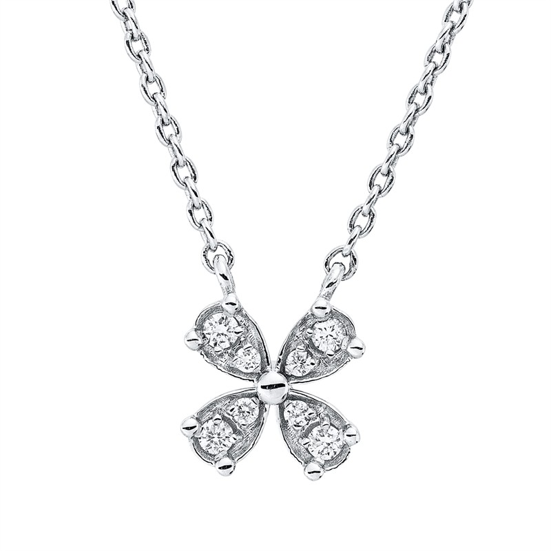 Collier    aus 750/-18 Karat Weißgold mit 8 Diamanten 0