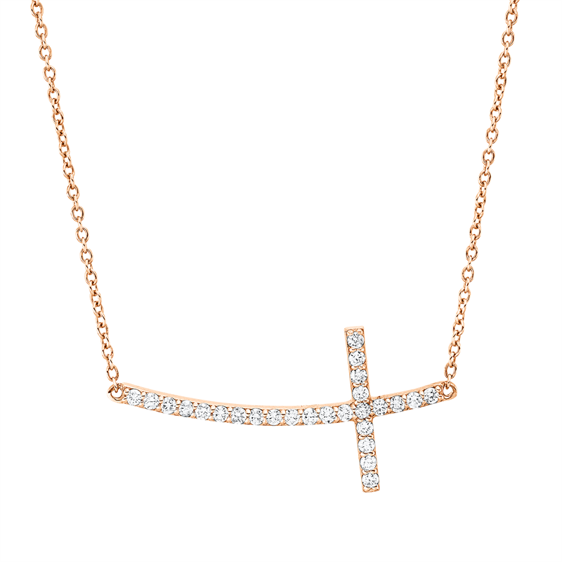 Collier    aus 585/-14 Karat Rotgold mit 26 Diamanten 0