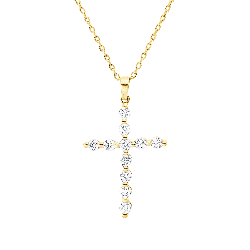 Collier    aus 750/-18 Karat Gelbgold mit 11 Diamanten 0