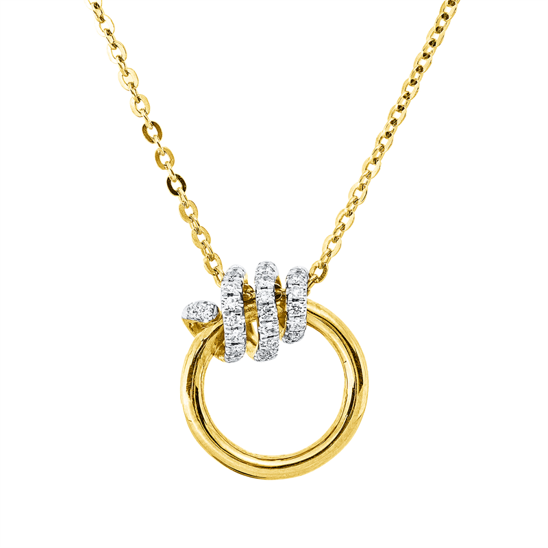 Collier    aus 750/-18 Karat Gelbgold / Weißgold mit 26 Diamanten 0