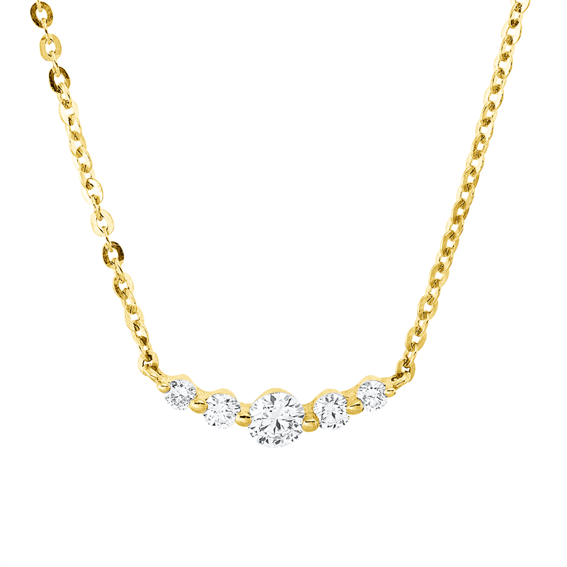 Collier    aus 750/-18 Karat Gelbgold mit 5 Diamanten 0
