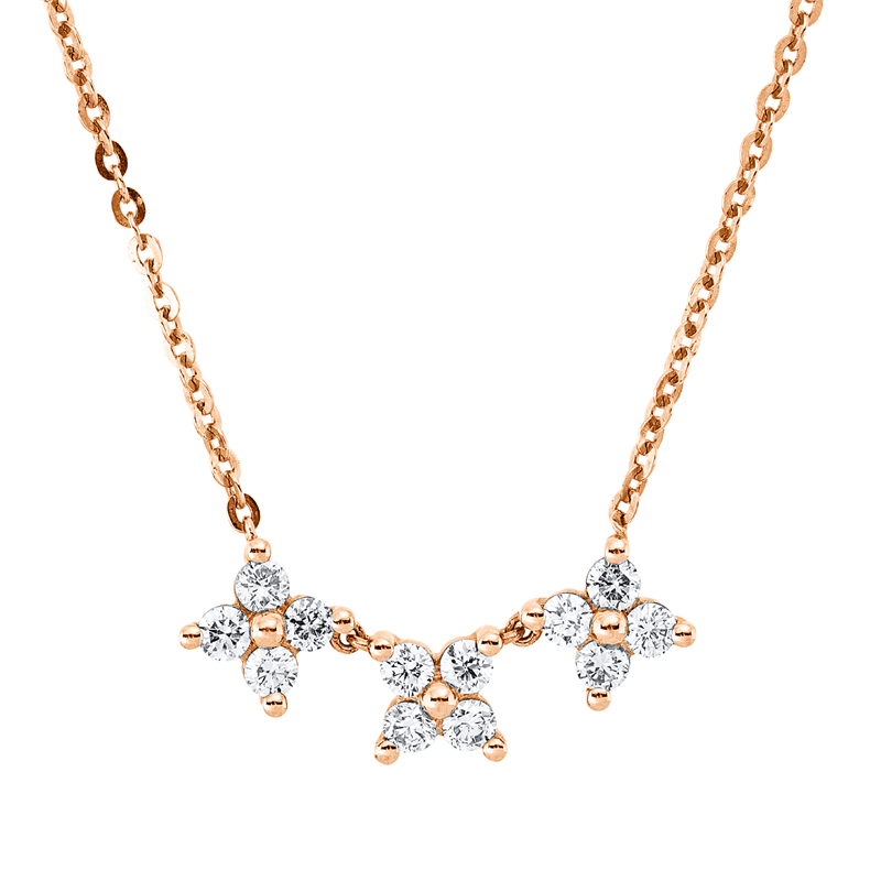 Collier    aus 750/-18 Karat Rotgold mit 12 Diamanten 0