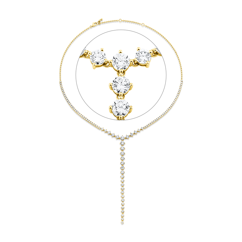 Collier    aus 750/-18 Karat Gelbgold mit 99 Diamanten 6