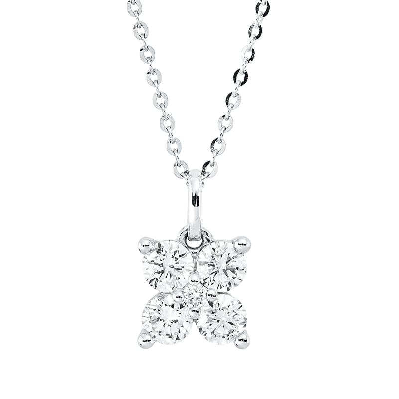 Collier    aus 750/-18 Karat Weißgold mit 5 Diamanten 0