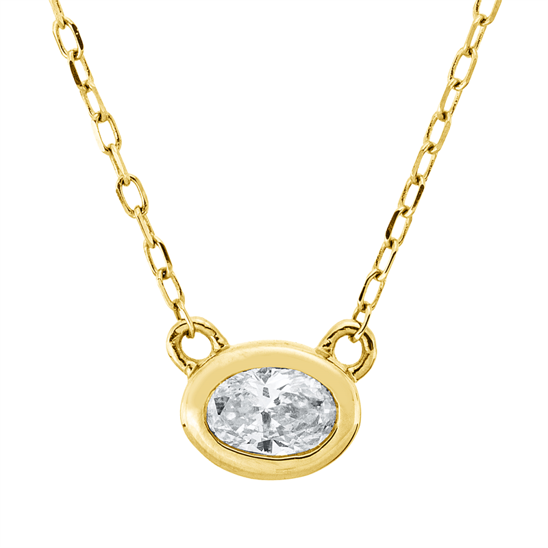 Collier    aus 750/-18 Karat Gelbgold mit 1 Diamant 0