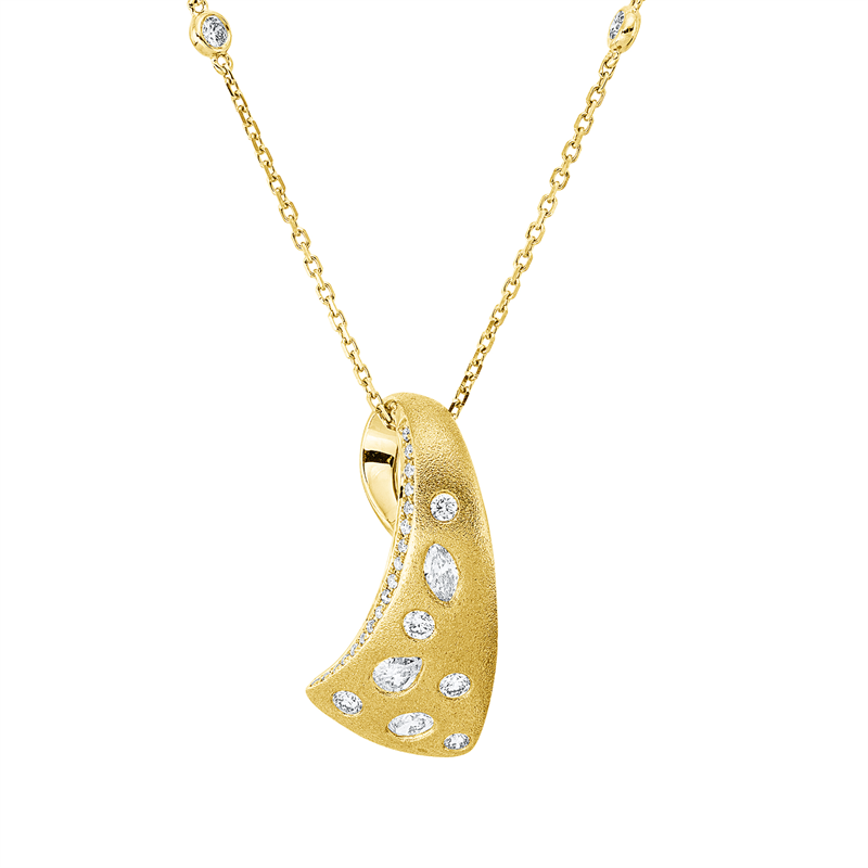 Collier    aus 750/-18 Karat Gelbgold mit 28 Diamanten 0