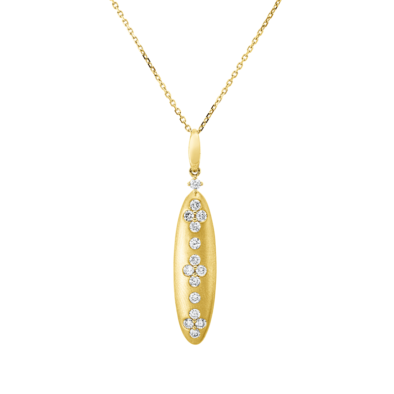 Collier    aus 750/-18 Karat Gelbgold mit 15 Diamanten 0