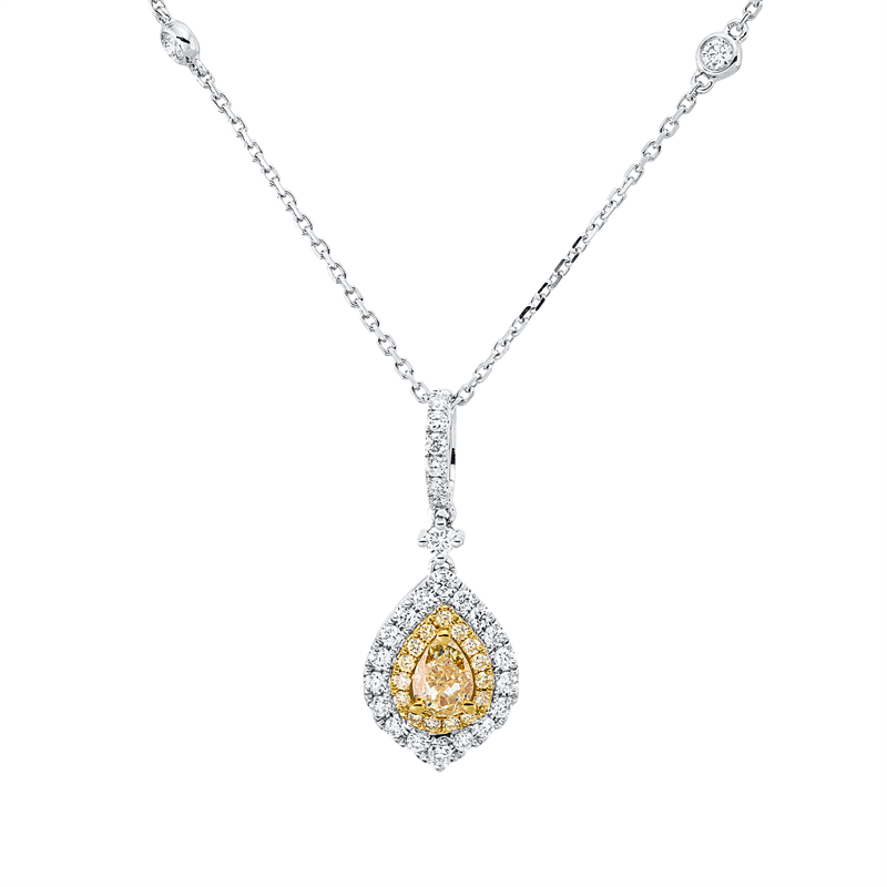 Collier    aus 750/-18 Karat Weißgold / Gelbgold mit 43 Diamanten 0