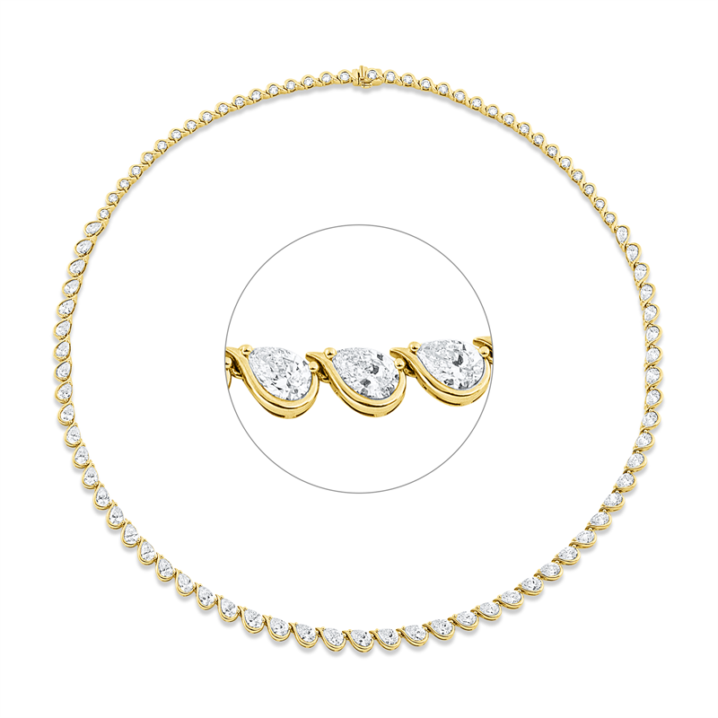 Collier    aus 750/-18 Karat Gelbgold / Weißgold mit 85 Diamanten 11