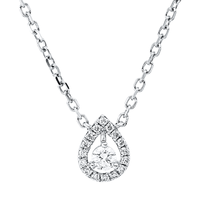 Collier    aus 750/-18 Karat Weißgold mit 17 Diamanten 0