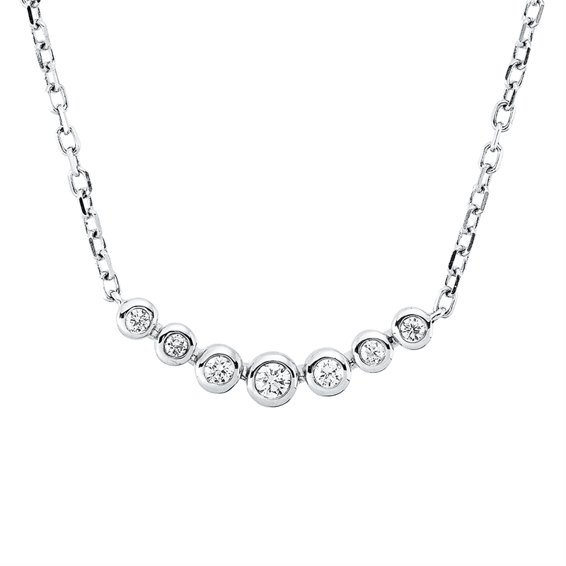 Collier    aus 750/-18 Karat Weißgold mit 7 Diamanten 0
