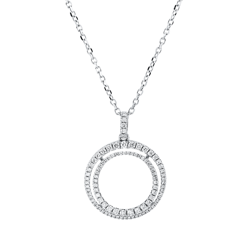 Collier    aus 750/-18 Karat Weißgold mit 95 Diamanten 0