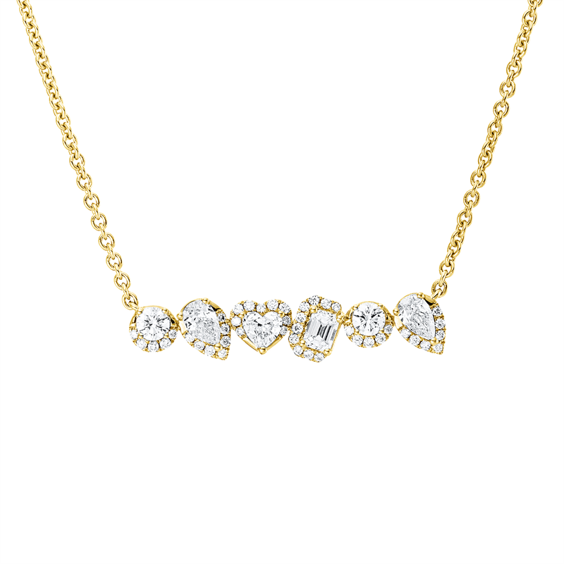 Collier    aus 750/-18 Karat Gelbgold mit 49 Diamanten 1