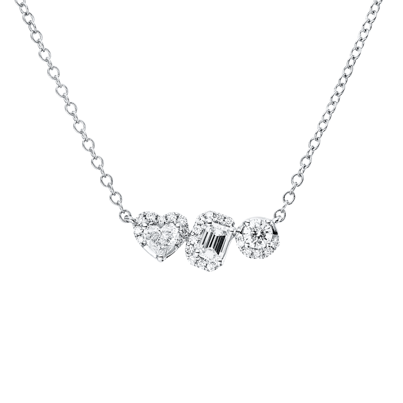 Collier    aus 750/-18 Karat Weißgold mit 27 Diamanten 0