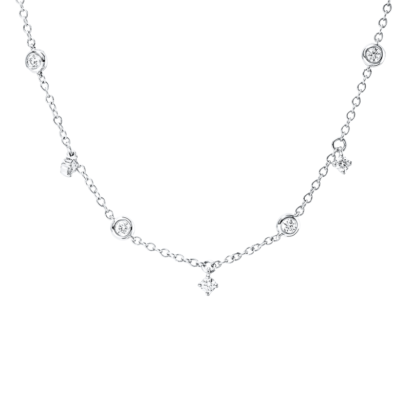 Collier    aus 750/-18 Karat Weißgold mit 13 Diamanten 0