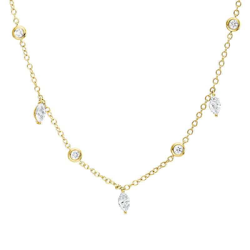 Collier    aus 750/-18 Karat Gelbgold mit 11 Diamanten 1