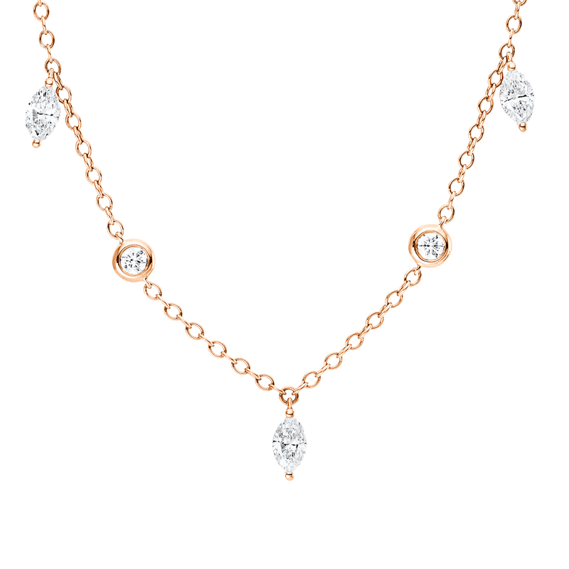 Collier    aus 750/-18 Karat Rotgold mit 11 Diamanten 1