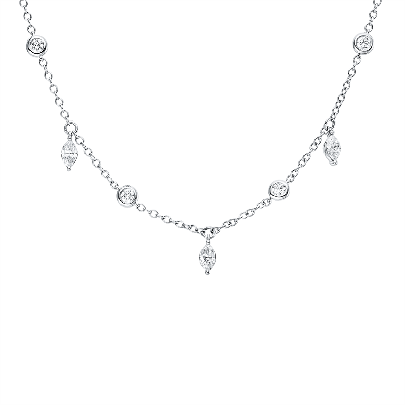 Collier    aus 750/-18 Karat Weißgold mit 11 Diamanten 1