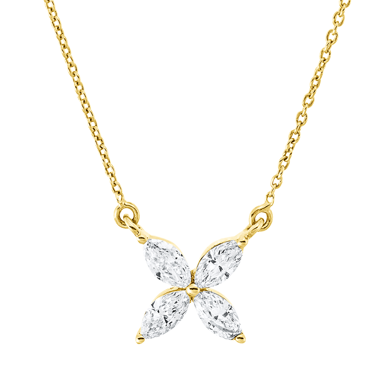 Collier    aus 750/-18 Karat Gelbgold mit 4 Diamanten 0