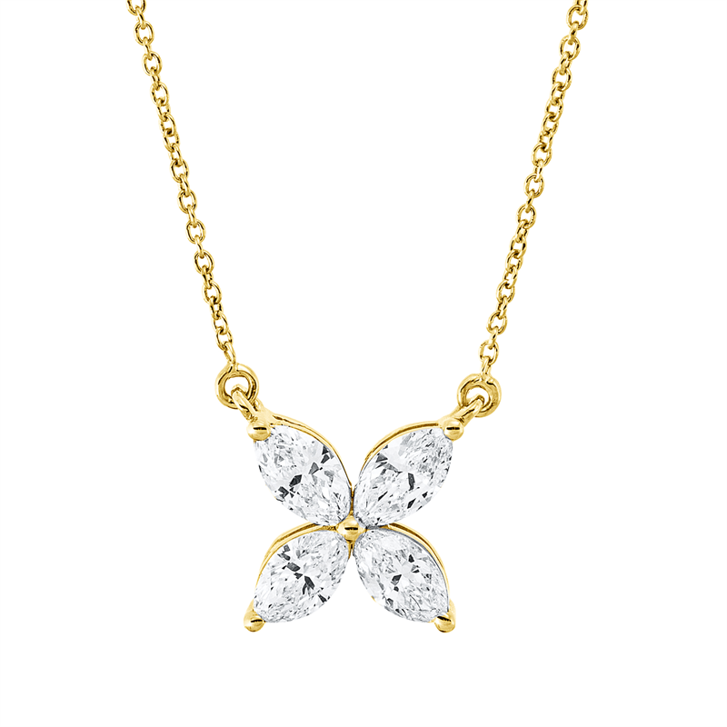 Collier    aus 750/-18 Karat Gelbgold mit 4 Diamanten 0