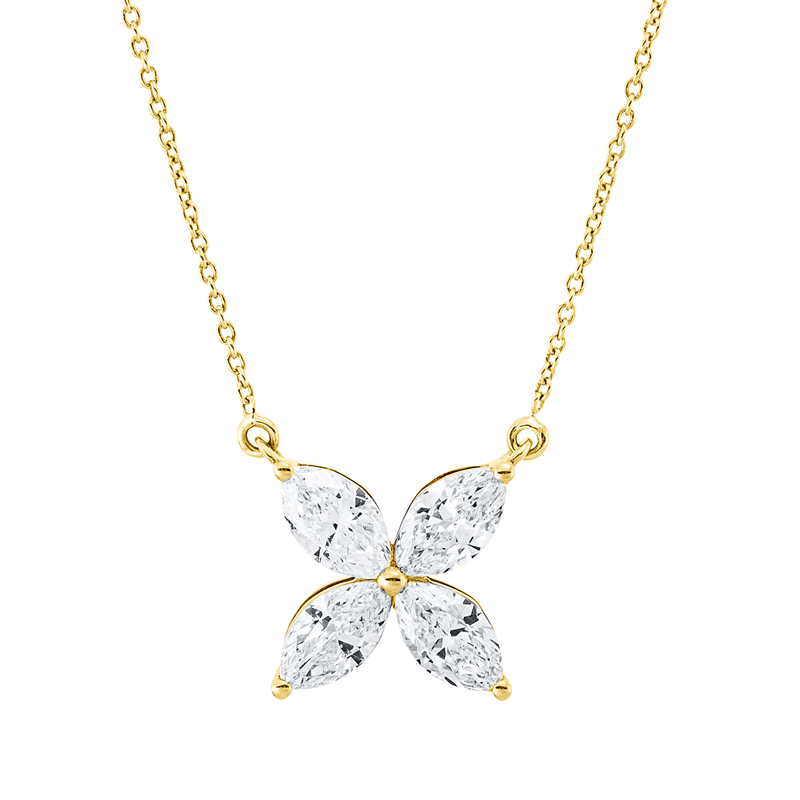 Collier    aus 750/-18 Karat Gelbgold mit 4 Diamanten 0