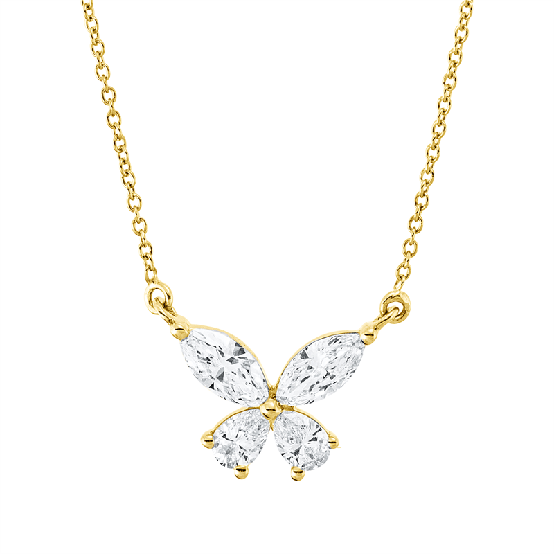 Collier    aus 750/-18 Karat Gelbgold mit 4 Diamanten 0