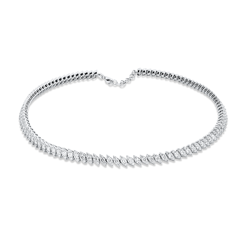 Collier    aus 750/-18 Karat Weißgold mit 165 Diamanten 5