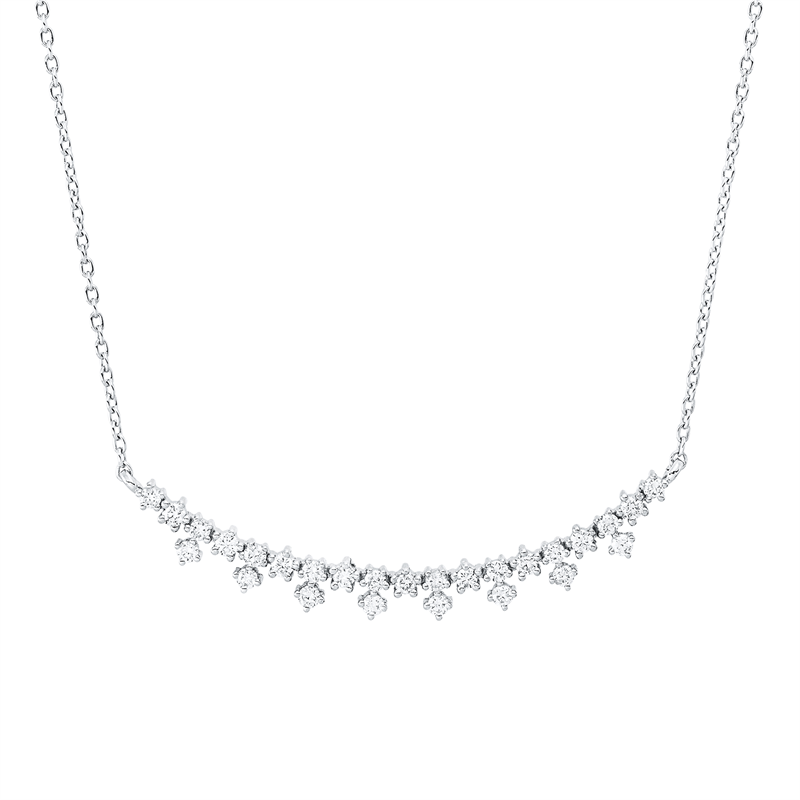 Collier    aus 750/-18 Karat Weißgold mit 27 Diamanten 0