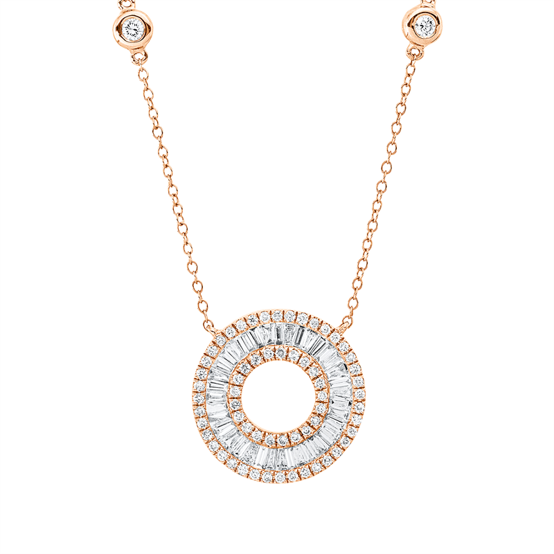 Collier    aus 750/-18 Karat Rotgold mit 100 Diamanten 0