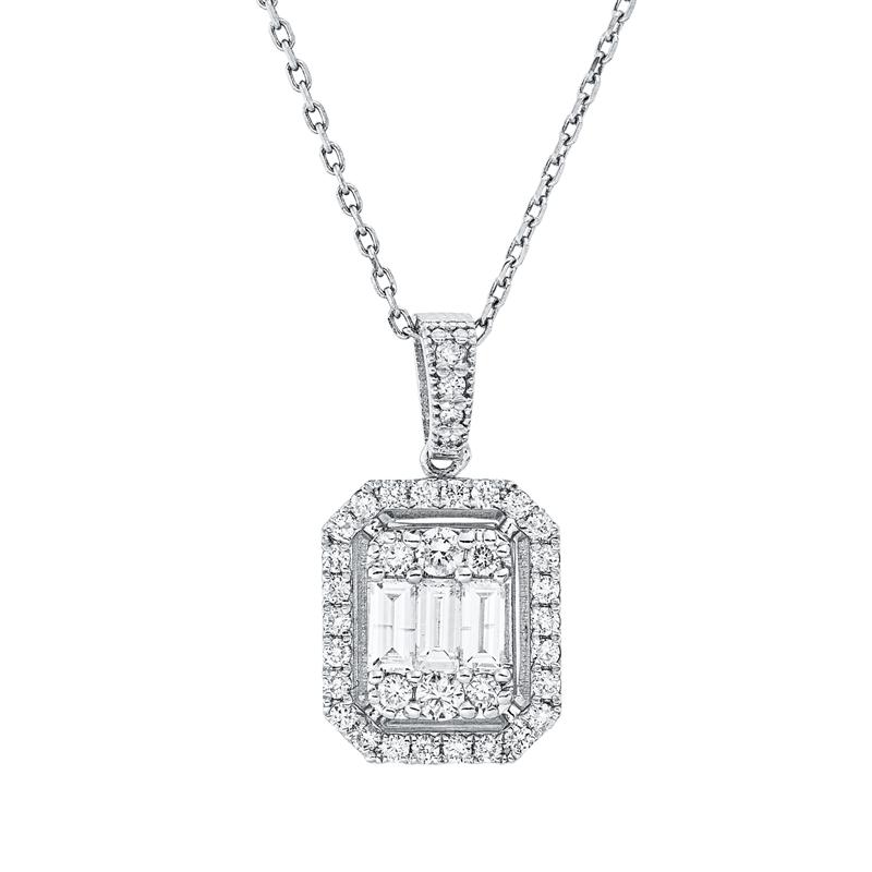 Collier    aus 585/-14 Karat Weißgold mit 39 Diamanten 0