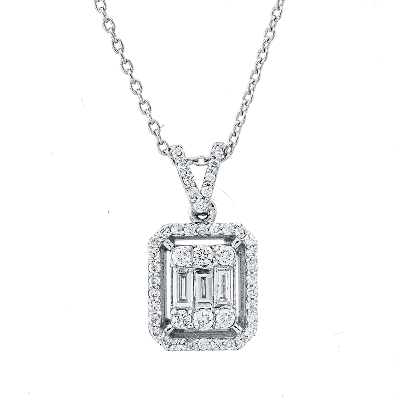 Collier    aus 585/-14 Karat Weißgold mit 48 Diamanten 0