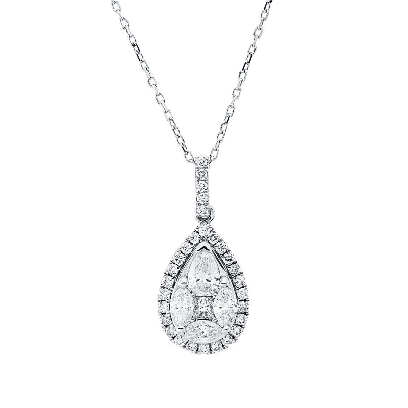 Collier    aus 750/-18 Karat Weißgold mit 34 Diamanten 1