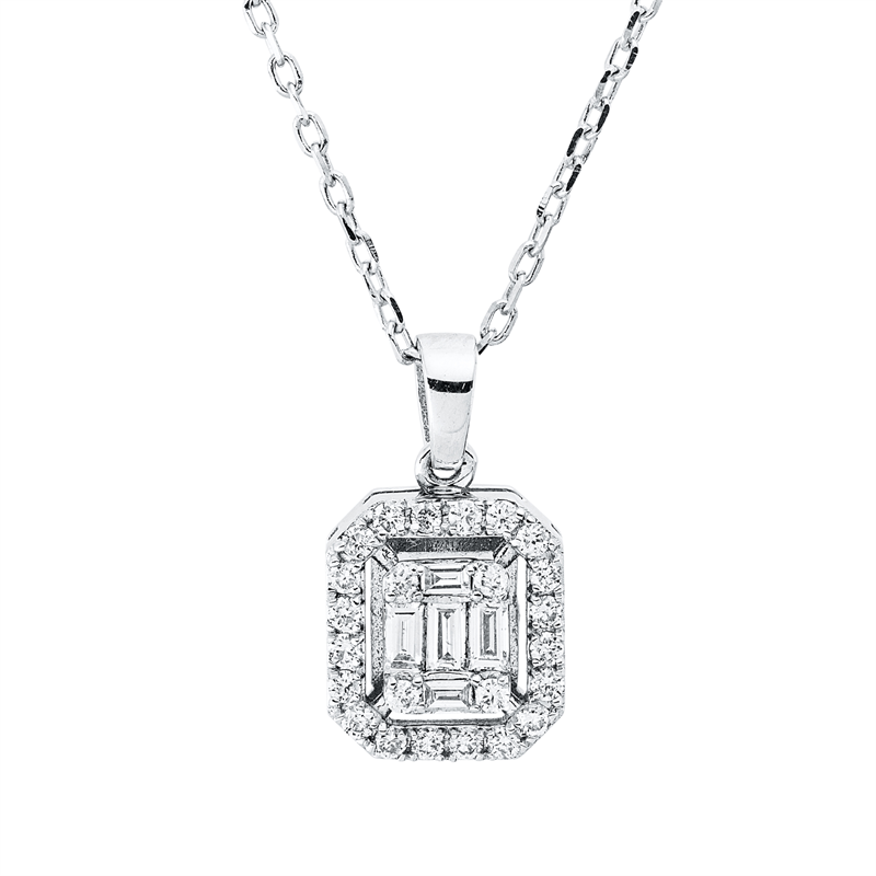Collier    aus 585/-14 Karat Weißgold mit 29 Diamanten 0