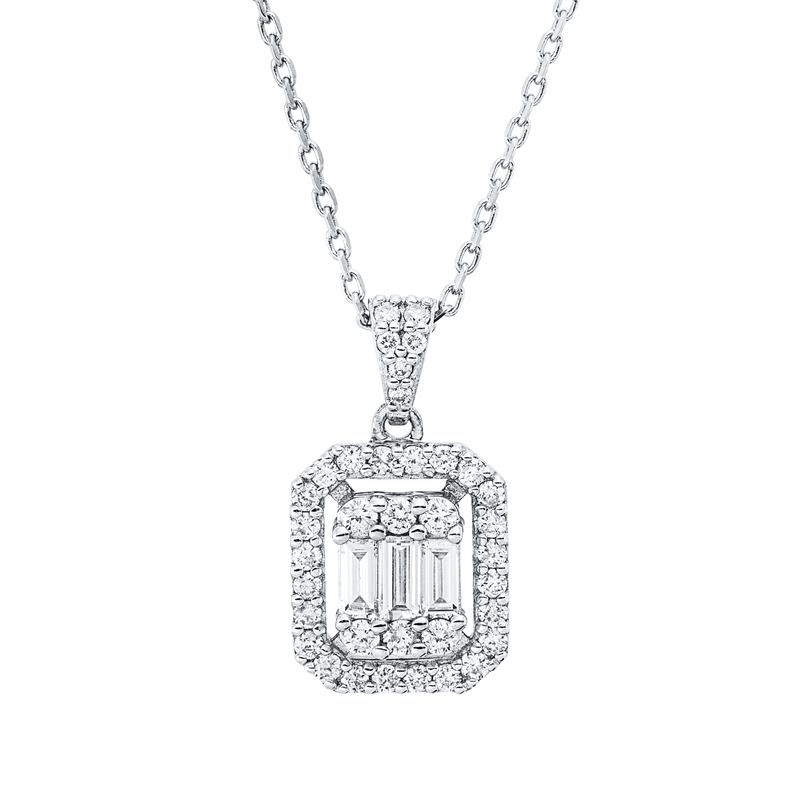 Collier    aus 585/-14 Karat Weißgold mit 39 Diamanten 0