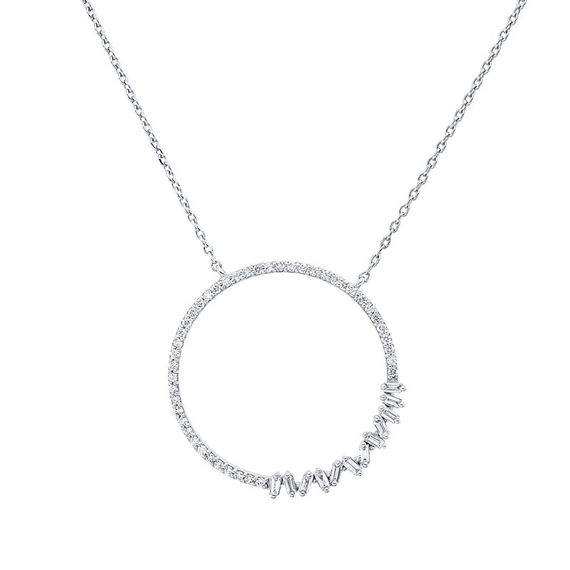 Collier    aus 750/-18 Karat Weißgold mit 56 Diamanten 0