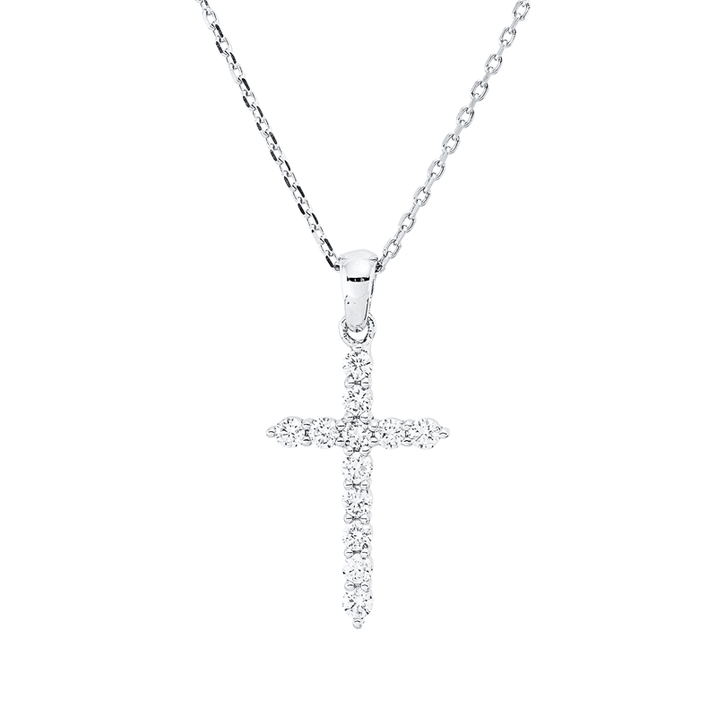 Collier    aus 750/-18 Karat Weißgold mit 12 Diamanten 0