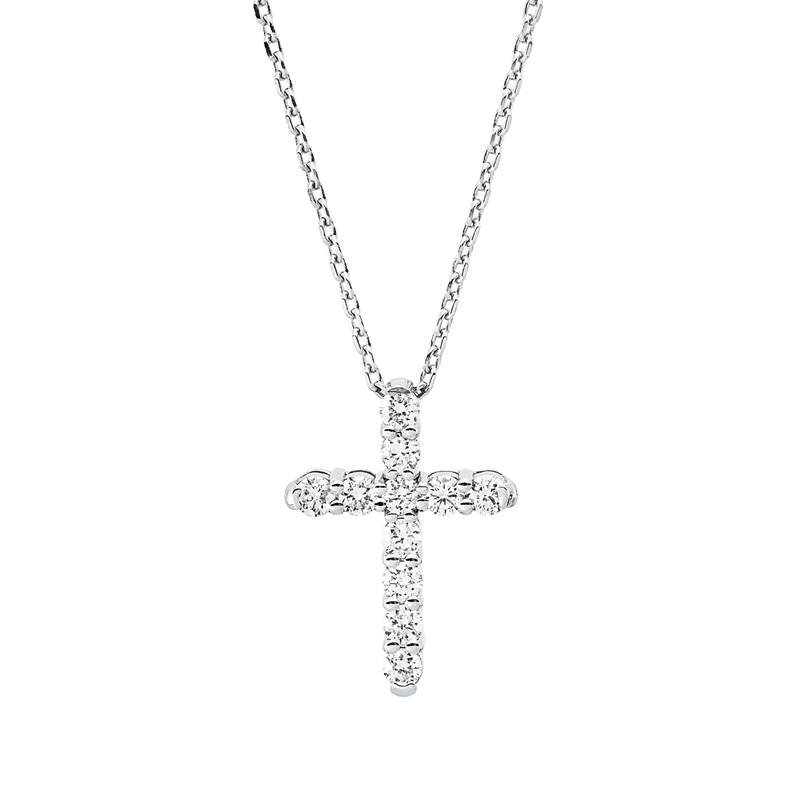Collier    aus 750/-18 Karat Weißgold mit 11 Diamanten 0
