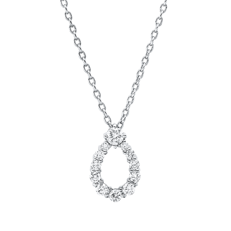 Collier    aus 750/-18 Karat Weißgold mit 12 Diamanten 0
