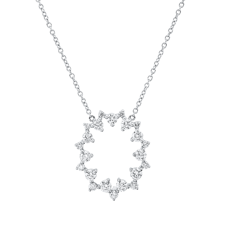 Collier    aus 750/-18 Karat Weißgold mit 24 Diamanten 1