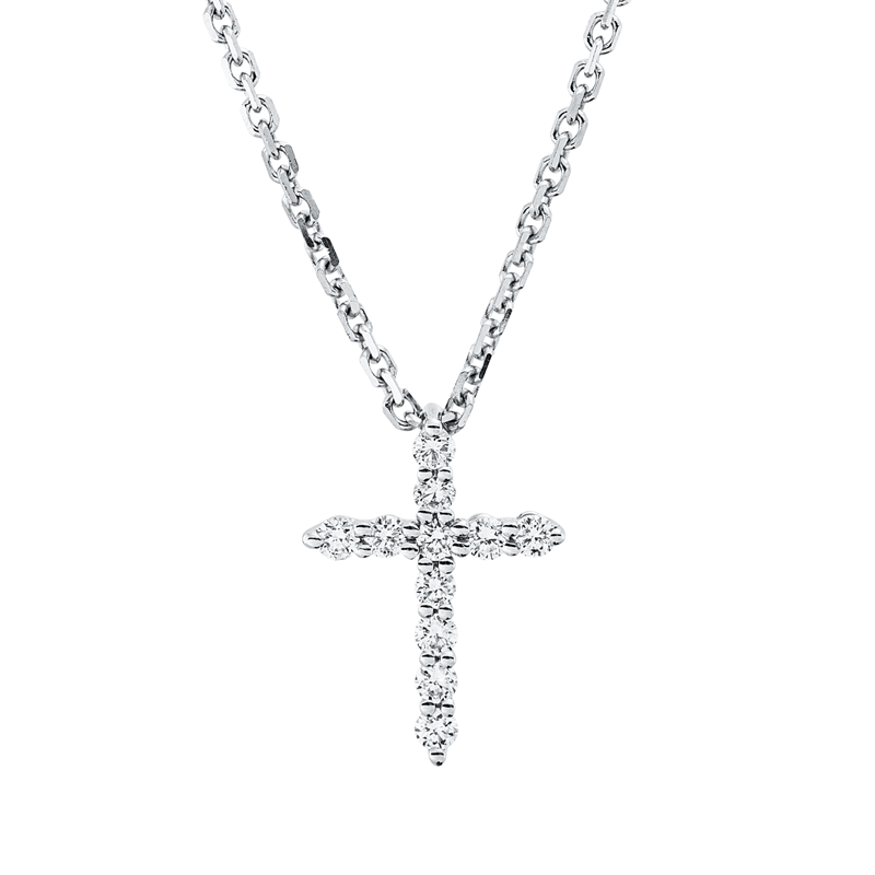 Collier    aus 750/-18 Karat Weißgold mit 11 Diamanten 0