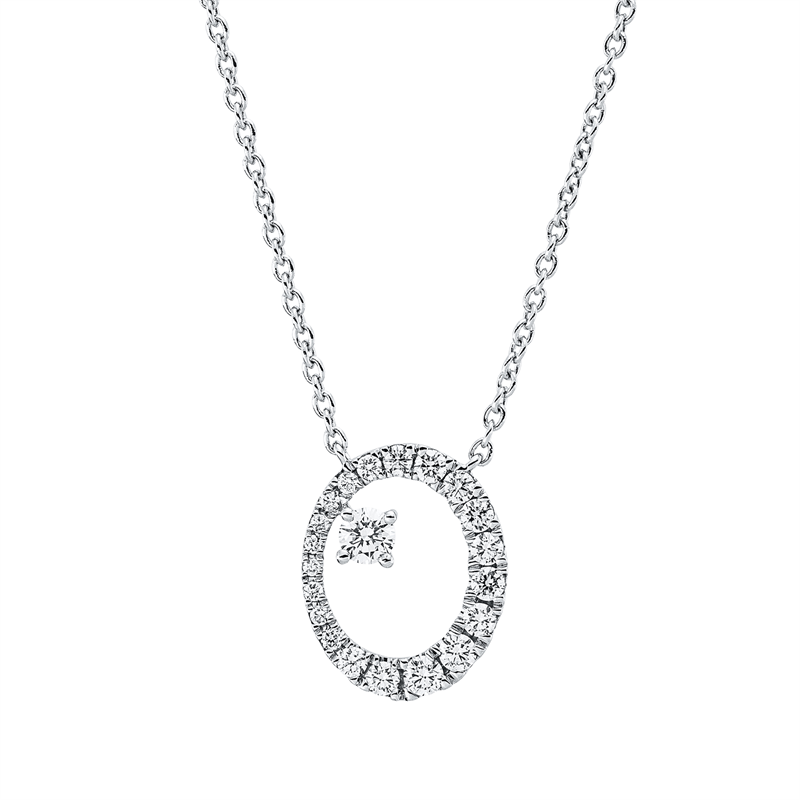 Collier    aus 750/-18 Karat Weißgold mit 23 Diamanten 0